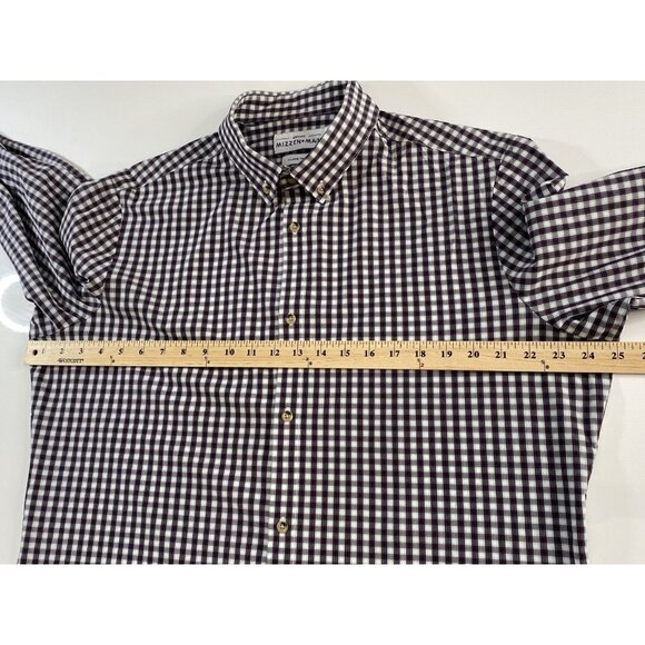Mizzen + Main Leeward Button Down Shirt Men’s XL Trim Fit Purple Check Gingham - Picture 14 of 16
